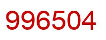 Number 996504 red image