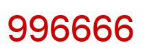 Number 996666 red image