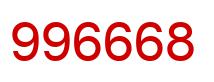 Number 996668 red image