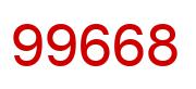 Number 99668 red image