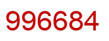 Number 996684 red image