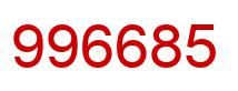 Number 996685 red image