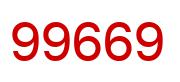 Number 99669 red image