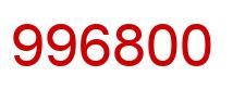 Number 996800 red image