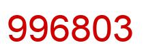 Number 996803 red image