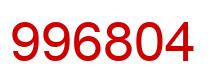 Number 996804 red image