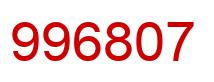 Number 996807 red image