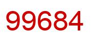 Number 99684 red image