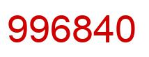 Number 996840 red image