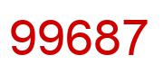 Number 99687 red image