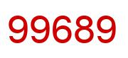 Number 99689 red image