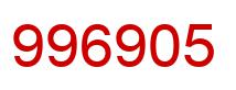 Number 996905 red image