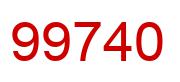 Number 99740 red image