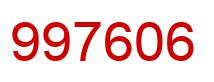 Number 997606 red image