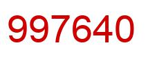 Number 997640 red image