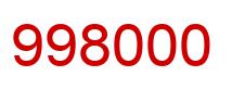 Number 998000 red image