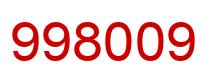 Número 998009 imagen rojo
