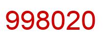 Number 998020 red image