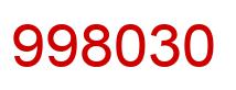 Number 998030 red image
