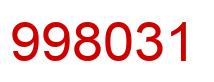Number 998031 red image