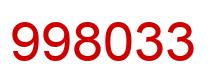 Number 998033 red image