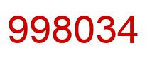 Number 998034 red image