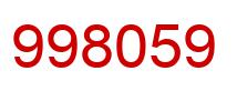 Number 998059 red image