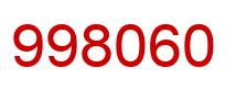 Number 998060 red image