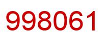 Number 998061 red image