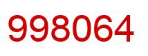 Number 998064 red image