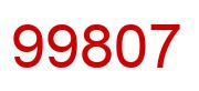 Number 99807 red image