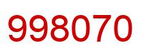 Number 998070 red image