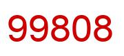 Number 99808 red image