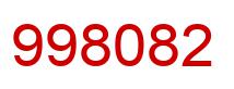 Number 998082 red image