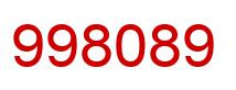 Number 998089 red image