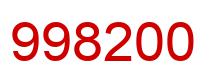 Number 998200 red image