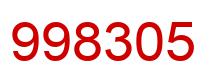 Number 998305 red image