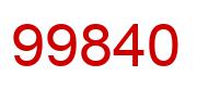 Number 99840 red image