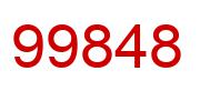 Number 99848 red image