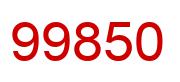 Number 99850 red image