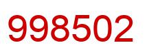 Number 998502 red image