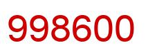 Number 998600 red image