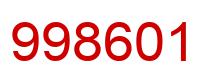 Number 998601 red image