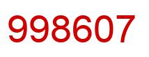 Number 998607 red image
