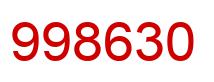Number 998630 red image