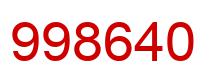 Number 998640 red image