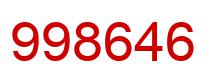 Number 998646 red image