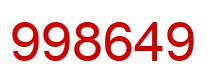 Number 998649 red image