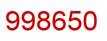 Number 998650 red image