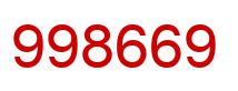 Number 998669 red image